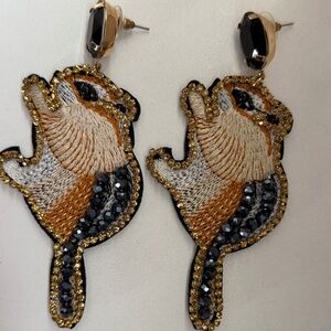Rudiculously cute bedazzled squirrel earrings